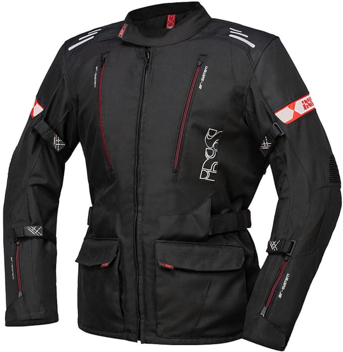 IXS Lorin-ST Zwart Rood Textiele Motorjas - Jas