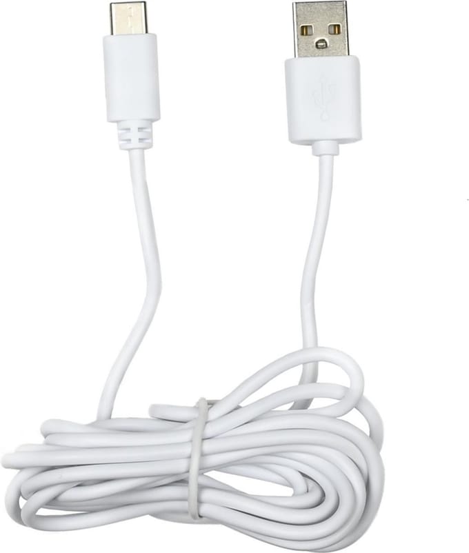 Benson USB naar Type C kabel - 2 meter - wit - duurzaam en snel opladen