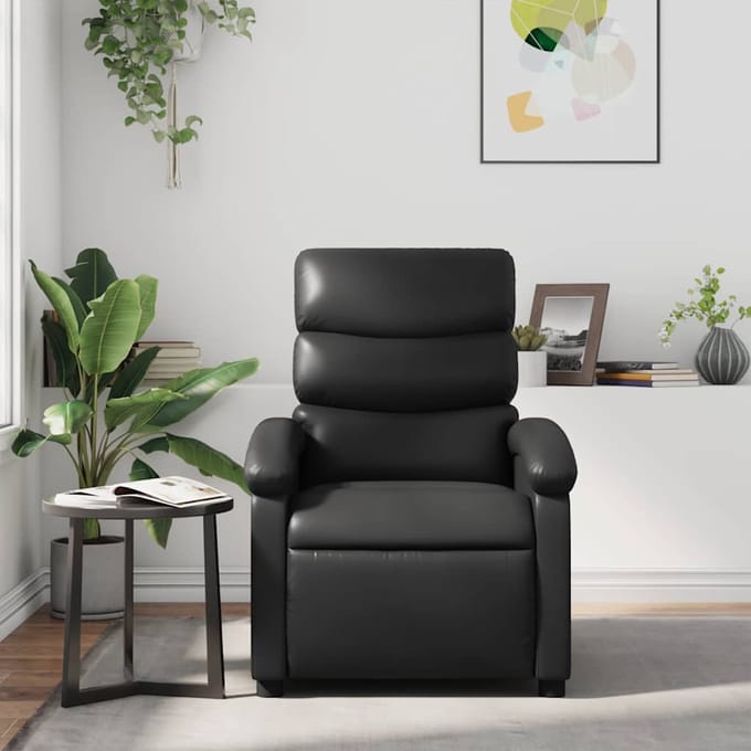 vidaXL - Fauteuil - verstelbaar - kunstleer - zwart
