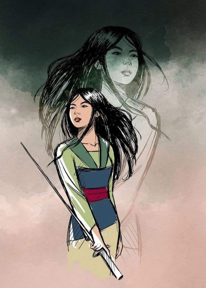 Fotobehang - Brave Mulan 200x280cm - Vliesbehang