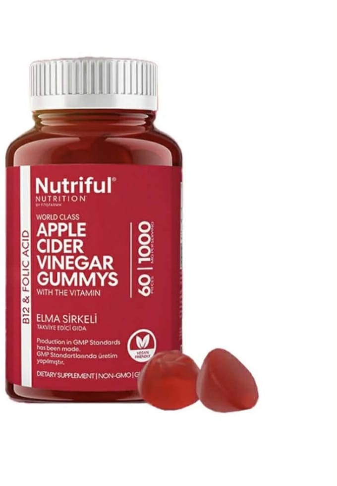 Nutriful Apple Cider Vinegar Gummies met B12 & Foliumzuur – 60 stuks