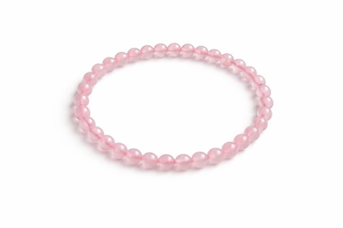 Rozenkwarts Armband 6 mm – Natuursteen Kralen – 18 cm – Elastisch – Unisex