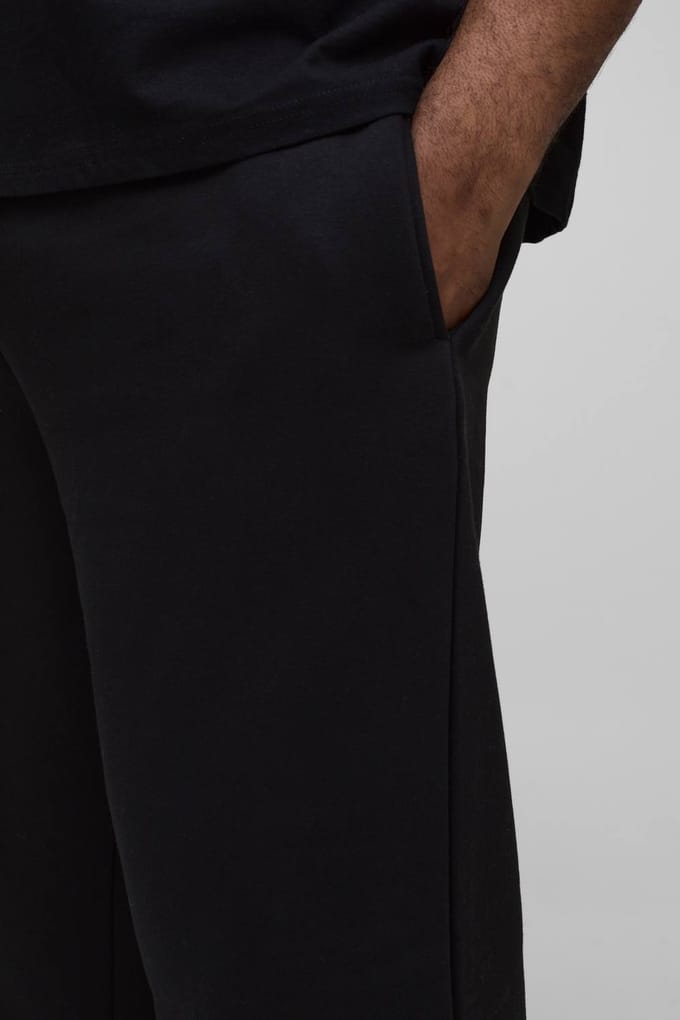 Plus Essential Straight Fit Joggers | Black | Size 5XL