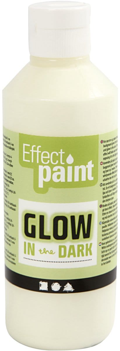 Glow in the Dark, fluorescerende geel, 250 ml/ 1 fles