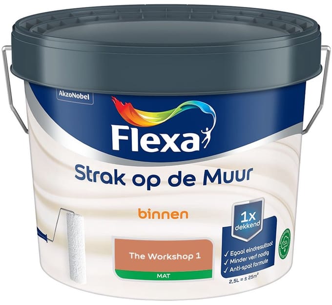 Flexa - Strak Op De Muur Binnen Mat - The Workshop 1 - Mengverf - 2,5 L