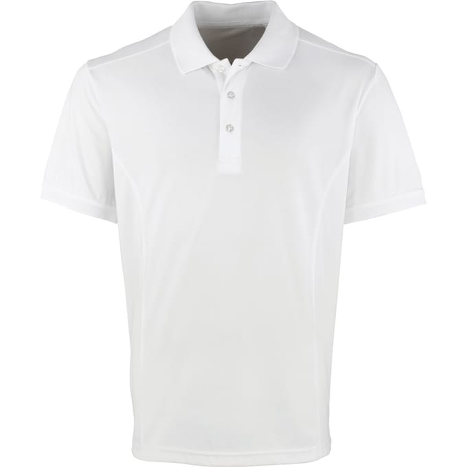 Premier Heren Coolchecker Pique korte mouw Polo T-Shirt (Wit)