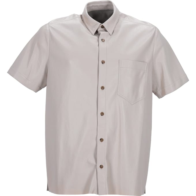 Nanushka overhemd met korte mouwen en knoopsluiting in beige polyester
