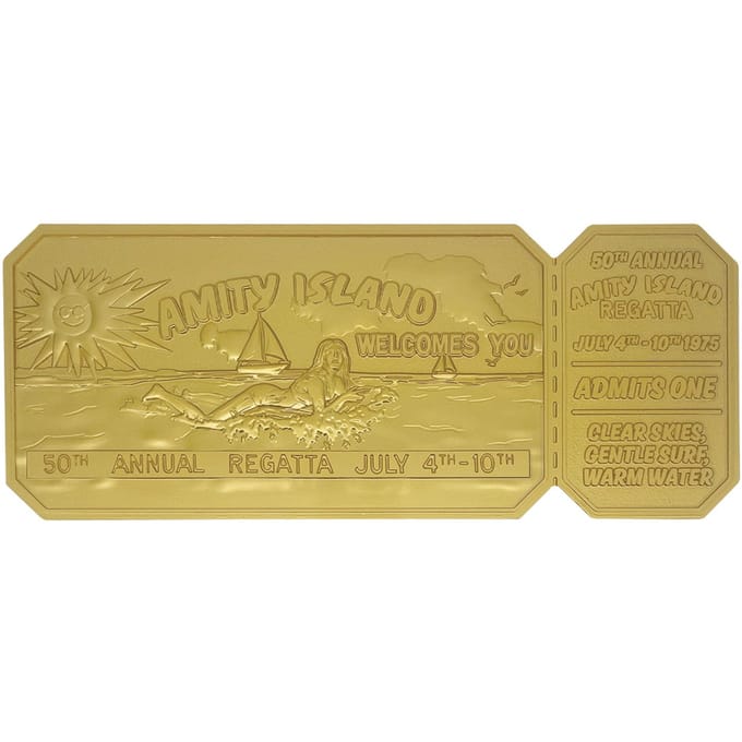 FaNaTtik Jaws Replica 1/1 50th Anniversary Regatta Ticket 24k Gold Plated Replica: 1/1