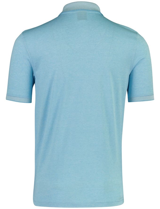 Poloshirt Bugatti blauw met rits wijde fit
