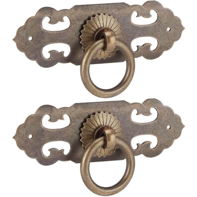 2 Sets 90mm Lade Horizontale Handgreep Koper Antiek Holle Kast Handgreep Trekker Meubelonderdelen