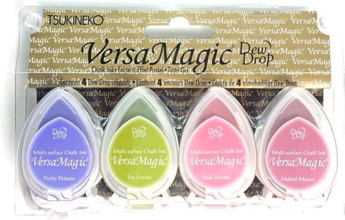 VersaMagic Dew Drop Flower Pot - set van 4 dewdrops - Pretty Petunia, Tea leaves, Pink Petunia, Malted Mauve