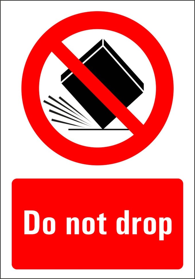 Do not drop sticker 210 x 297 mm