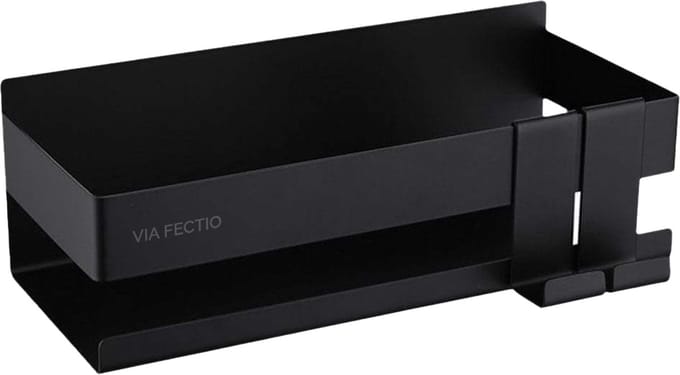Via Fectio® Doucherek - Zonder Boren - Zelfklevend - Mat Zwart - RVS