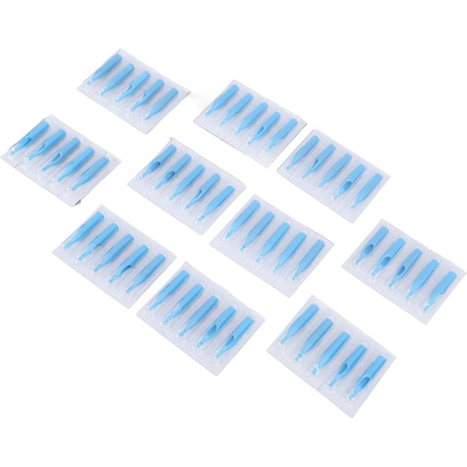50 stuks Blauwe Tattoo Naald Tips Professionele Plastic Tattoo Accessoires Tattoo Naald Tips 15RT white