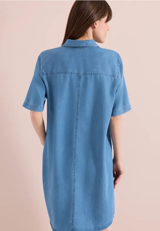 Knielange jurk in denimlook