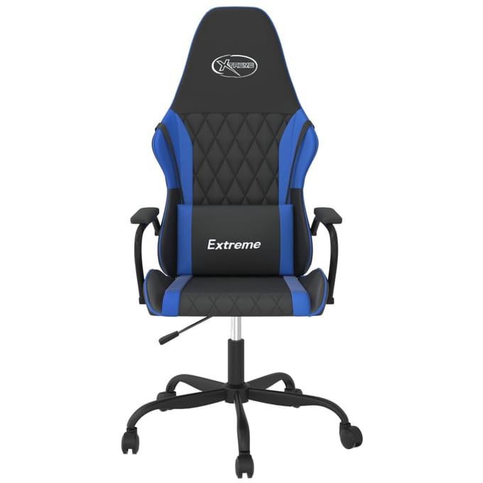 vidaXL - Gamestoel - kunstleer - zwart - en - blauw