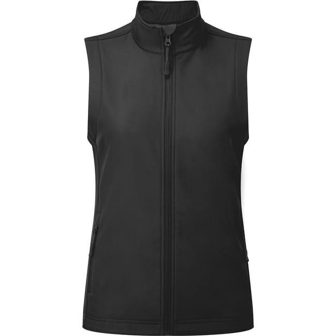 Premier Dames/Dames Windchecker Gerecycled Printbaar Gilet (Zwart)