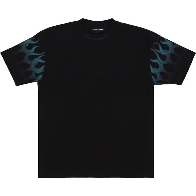 Racing Flames Tee Zwart Heren T-shirt