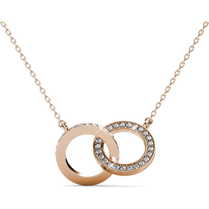Circle Twin hangers - roségoud en kristal