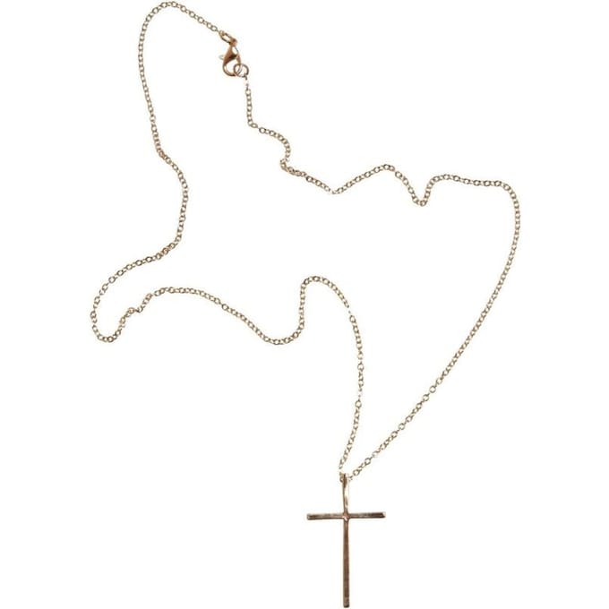 Urban Classics Halsketting - Big Basic Cross - voor Vrouwen - goudkleurig