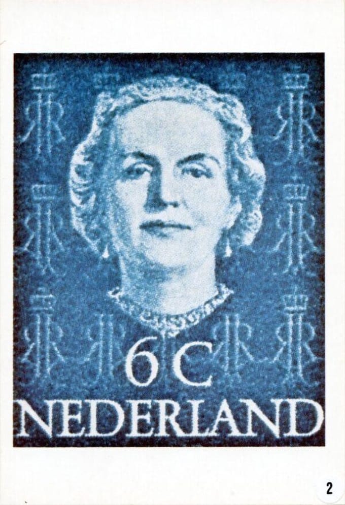 Briefkaart met afbeelding Koningin Juliana postzegel