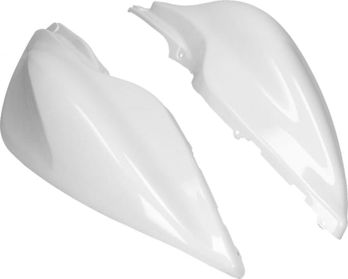 Mezoly zijschermen set achter MBK Nitro, Yamaha Aerox wit