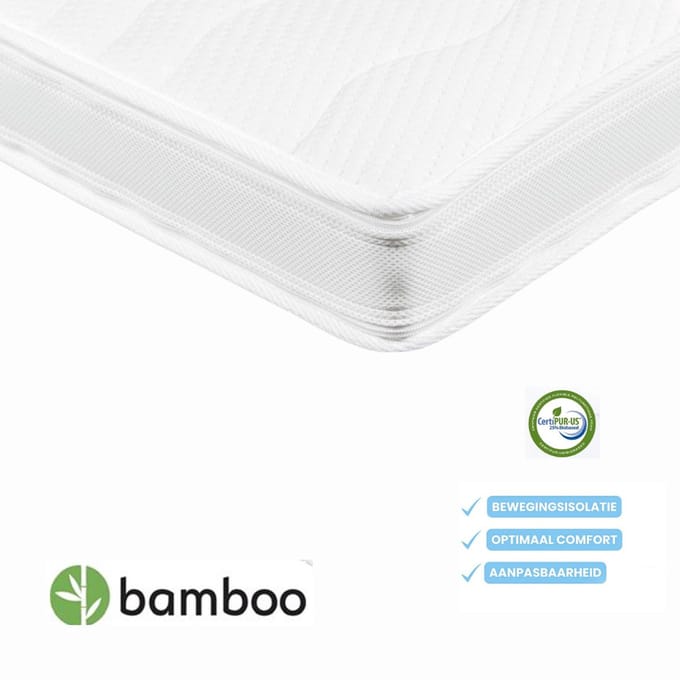Topdek Matras Topper Bamboo Tencel HR45 - 3D -Topper - 11cm dik - 120x200 Topdekmatras
