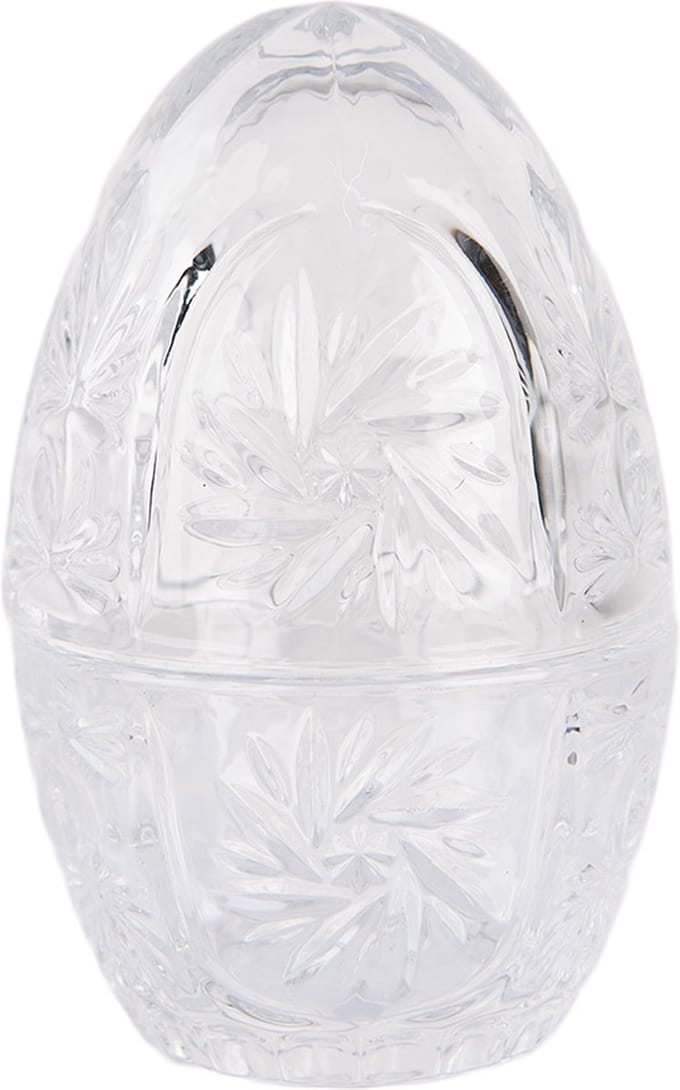 Clayre & Eef Glazen potje Ei Ø 8x12 cm Transparant Glas