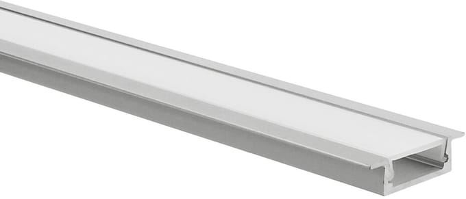LED strip profiel Matera aluminium laag 1m incl. melkwitte afdekkap