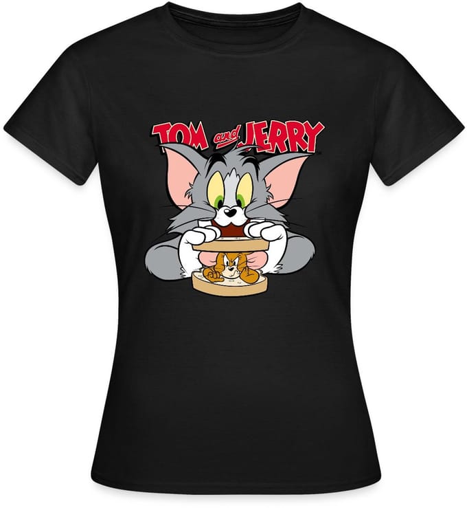 Tom En Jerry Sandwich Muis Broodje T-Shirt Dames