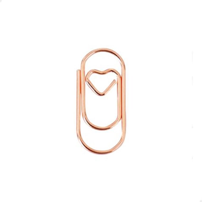 Mini paperclip hartje 20 mm | Koper | 100 stuks