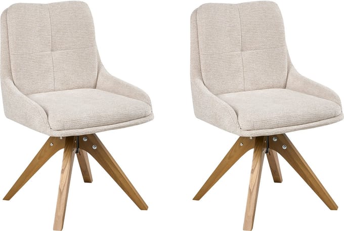 DORRIS - Eetkamerstoel set van 2 - Lichtbeige - Polyester
