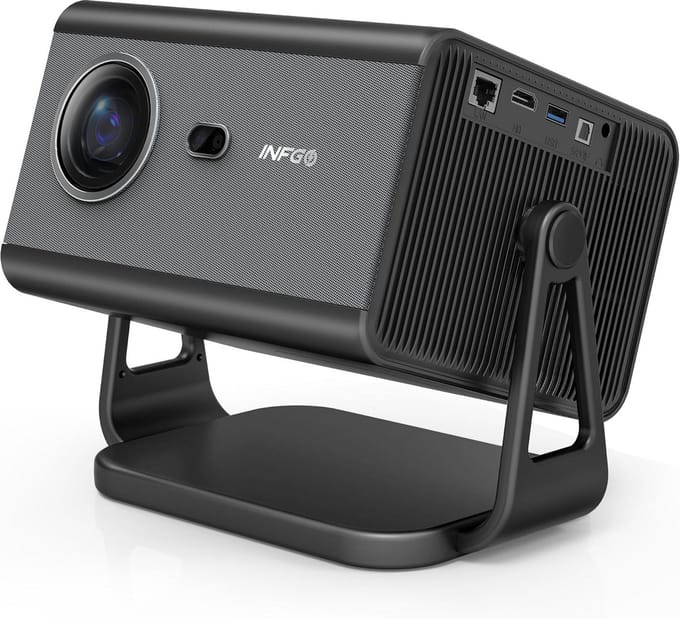 Smart Beamer met Android TV 12, Netflix, WiFi en Dolby Audio - 4K Projector met 600 ANSI Lumen