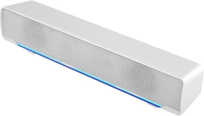 Verlichte Stereo Soundbar met 3.5mm Jack en USB voor PC, Laptop en Tablet