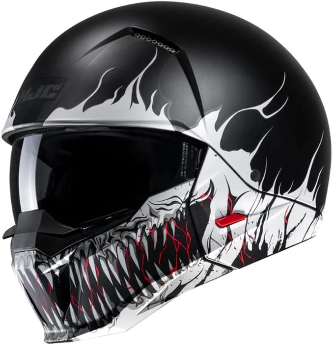 Hjc I20 Scraw Zwart Wit Mc5Sf Open Face Helmet - Maat S - Helm