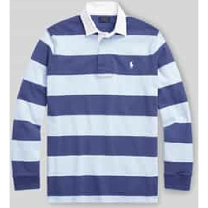 regular fit rugbyshirt van puur katoen