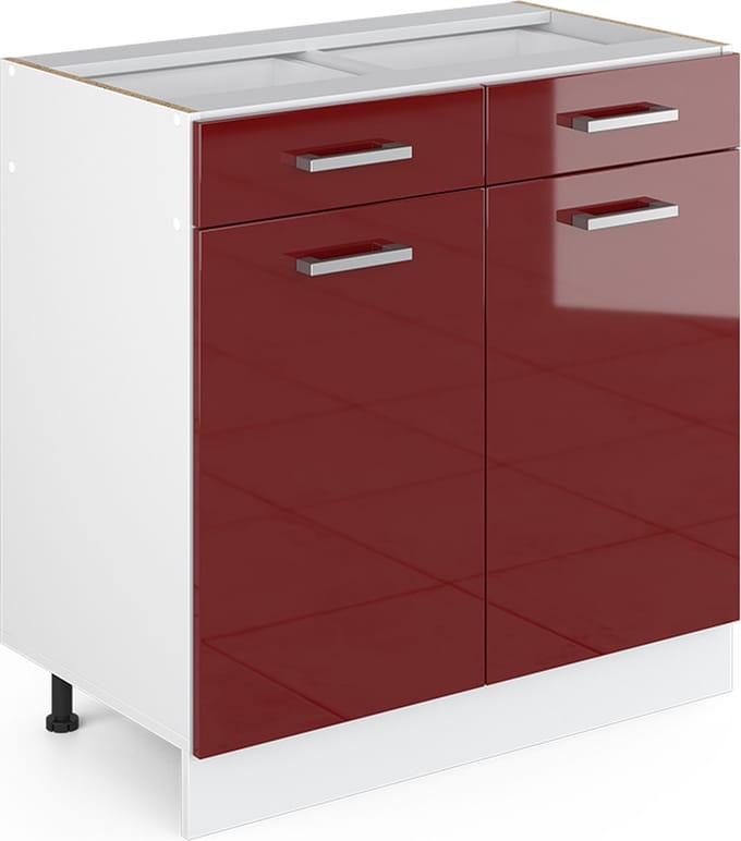Vicco R-Line Keukenonderkast – 80 cm, WB Antraciet Rode hoogglans