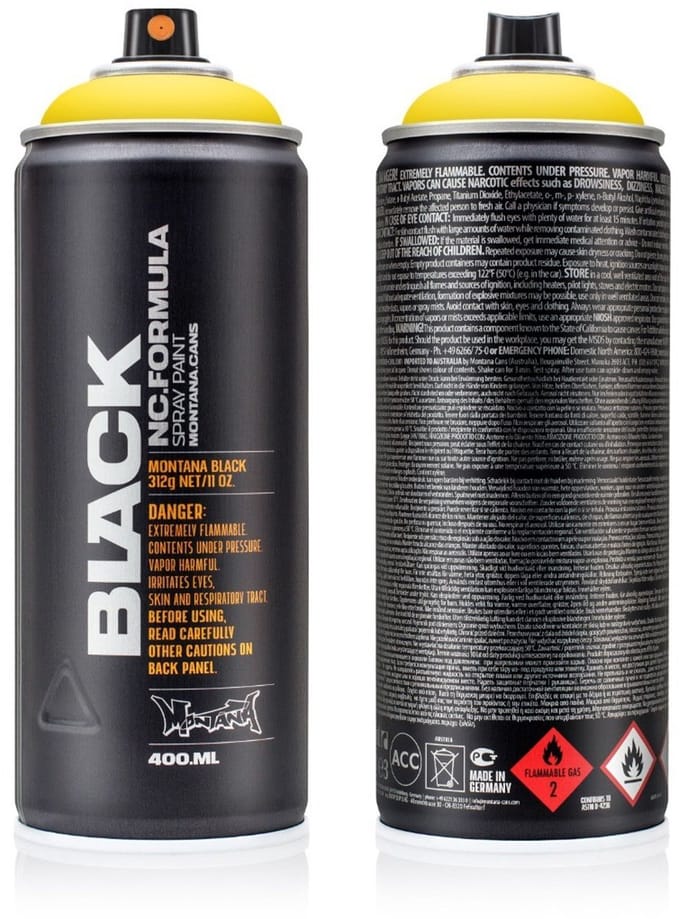 Montana BLACK P1000 Power Yellow spuitbus 400ml