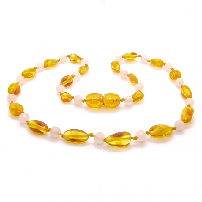 Wild Sun Barnsteen Ketting Kind - Amber Ketting - Baltische Barnsteen – 36 cm – Beans - Honey