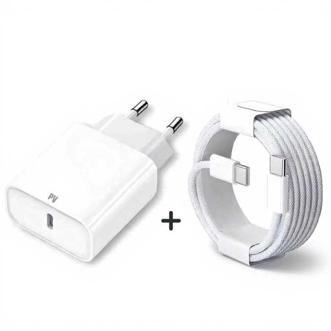 PureVolt Fast Charger - 30W - USB-C Snellader met USB-C naar USB-C Kabel - Power Delivery - iPhone / Samsung / MacBook