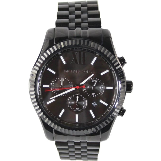 Michael Kors Brookton Chronograph 45 mm staal zwart | MK8320