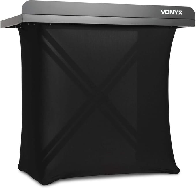 Vonyx DBE100 DJ booth inklapbaar - Mobiele DJ tafel met Lycra doek en draagtas - 1 Meter breed