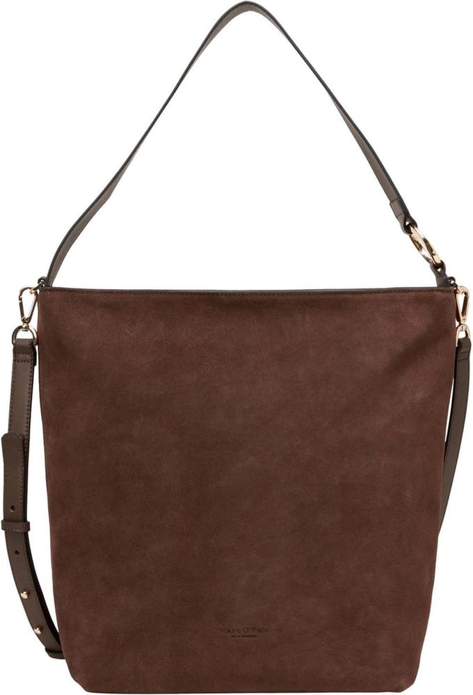 Marc O'Polo schoudertas Dunja Hobo Bag Dark Brown donkerbruin