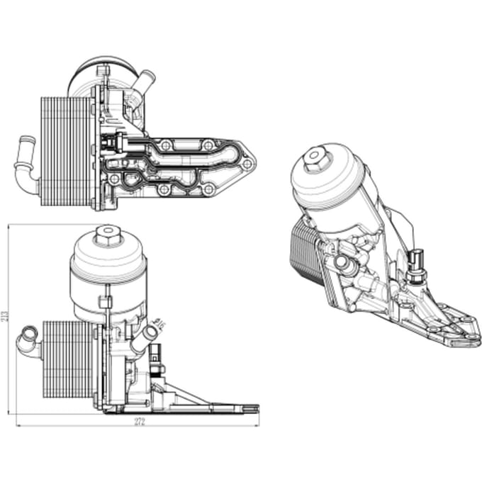 Olie radiator, motorolie NRF 31844