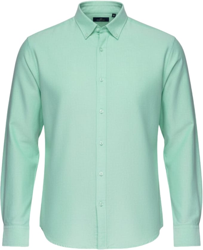 OMBRE Overhemd - Regular Fit - Katoen - Lange Mouw Lichtmint L