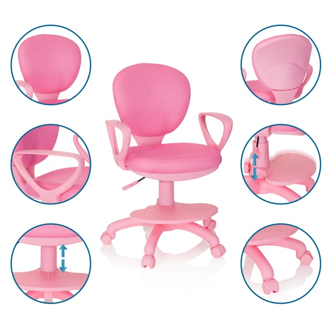 Kinder bureaustoel KID COLOUR stof roze hjh OFFICE