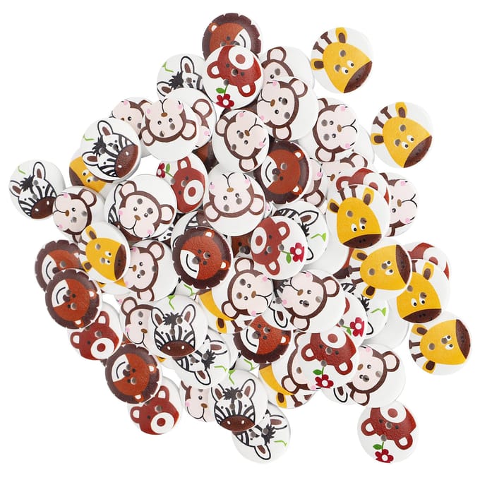 20mm houten knopen cartoon dier 2 gaten naaiknoop kinderkleding accessoires