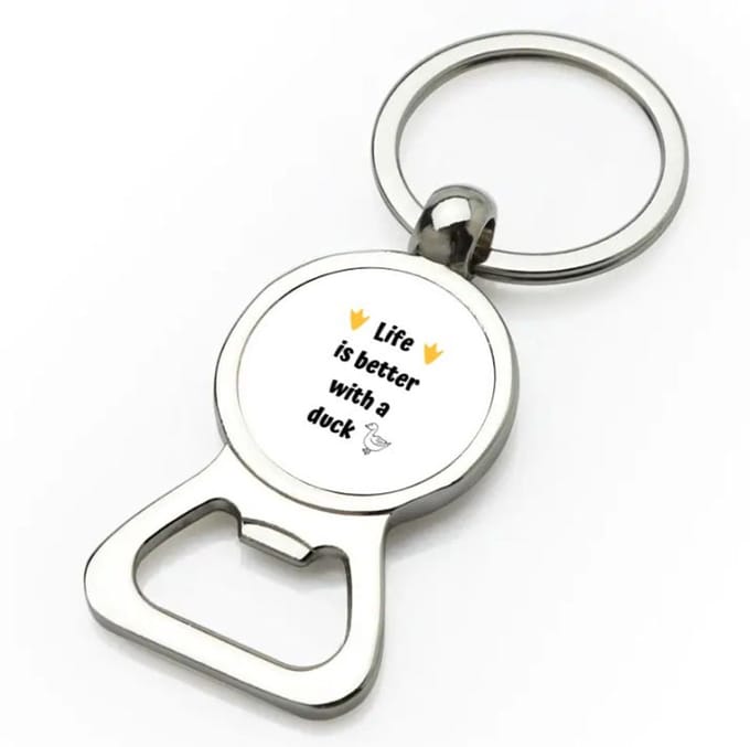 Akyol - life is better with a duck flesopener - Eend - eenden liefhebbers - verjaardag - cadeau - kado - geschenk - 9 bij 3 cm