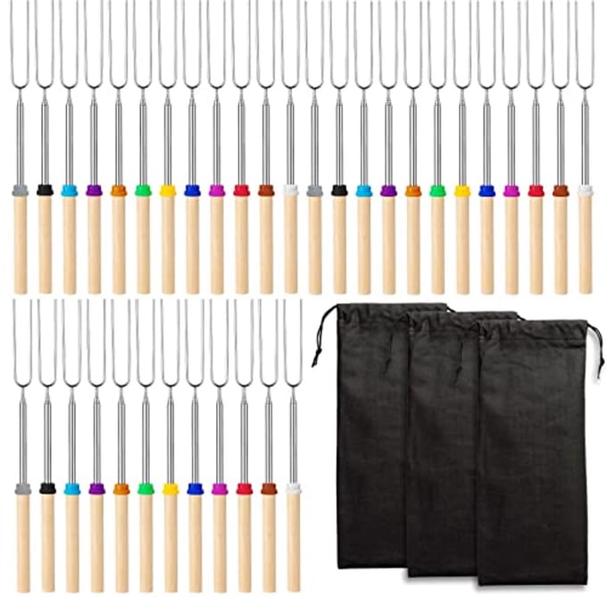 36 Stuks Extensible Marshmallow Roasting Sticks voor Kampeer en Barbecuegebruik