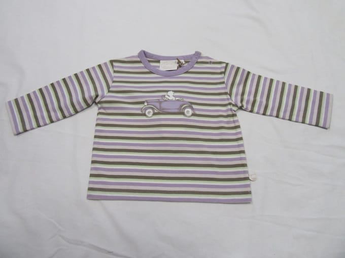 noukie's , jongens , t-shirt lange mouw, streep lila, 6 maand  68